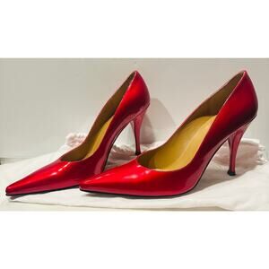 STUART WEITZMAN Patent Leather Red Pointed Toe High Heel Pumps US Size 6.5M Sexy